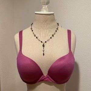 SPANX PILLOW CUP SIGNATURE PUSH UP PLUNGE UNDERWIRE BRA - PINK 36B